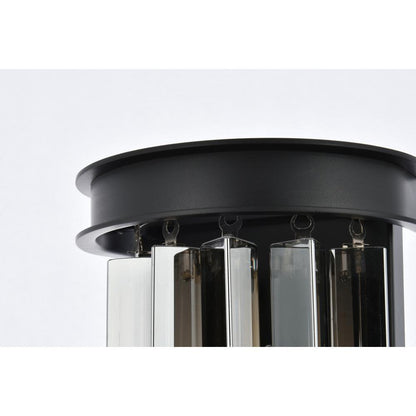 Sydney 2 light Matte Black Wall Sconce Silver Shade (Grey) Royal Cut Crystal