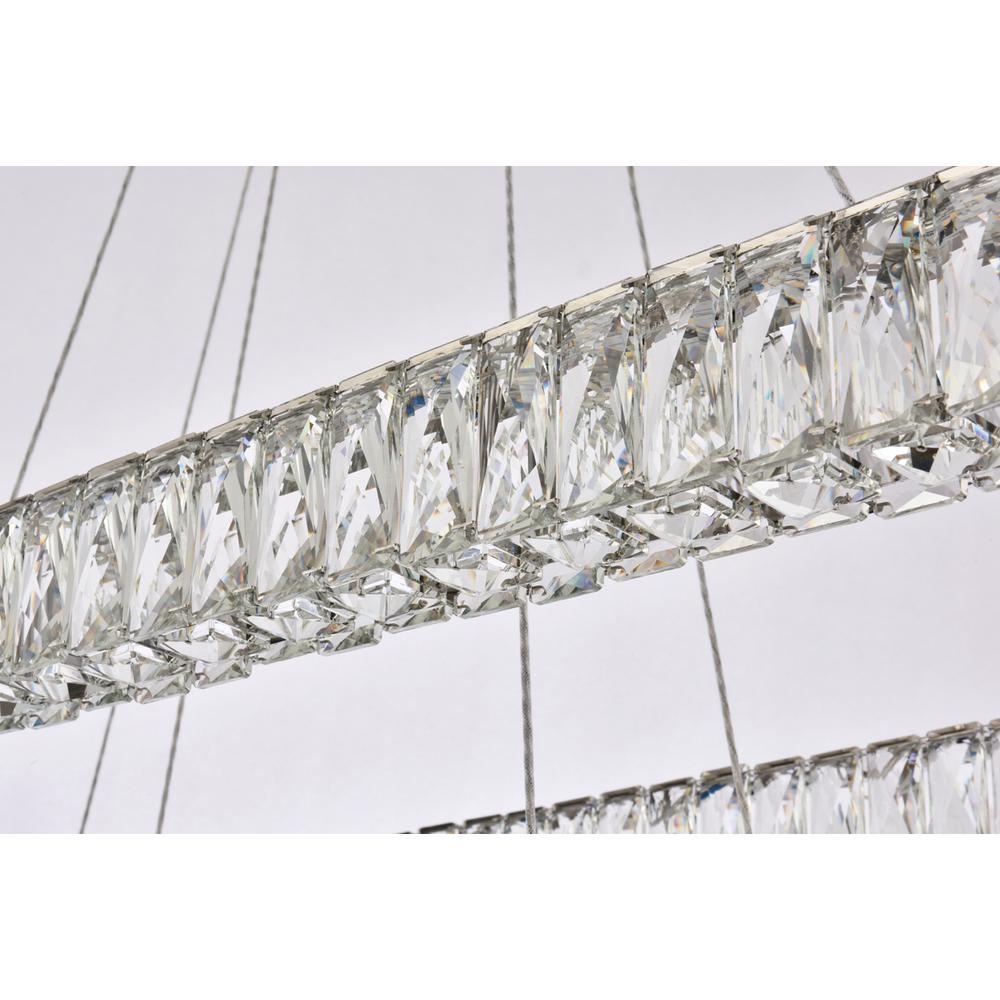 Monroe 50 inch LED double rectangle pendant in chrome