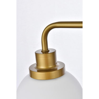 Hanson 2 lights bath sconce in brass with frosted shade