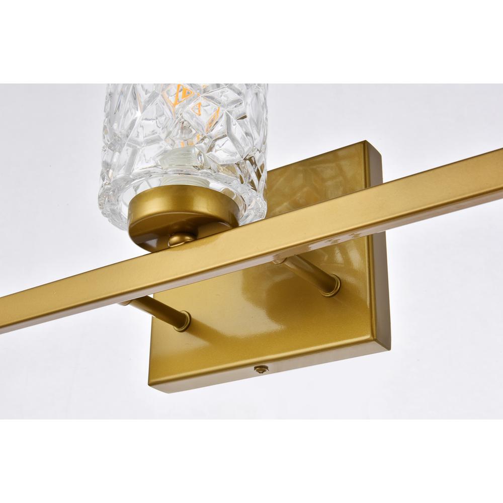 Cassie 3 lights bath sconce in brass with clear shade