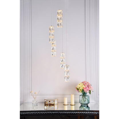 Polaris LED light Chrome Pendant Clear Crystal
