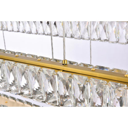 Monroe 42 inch LED triple rectangle pendant in gold