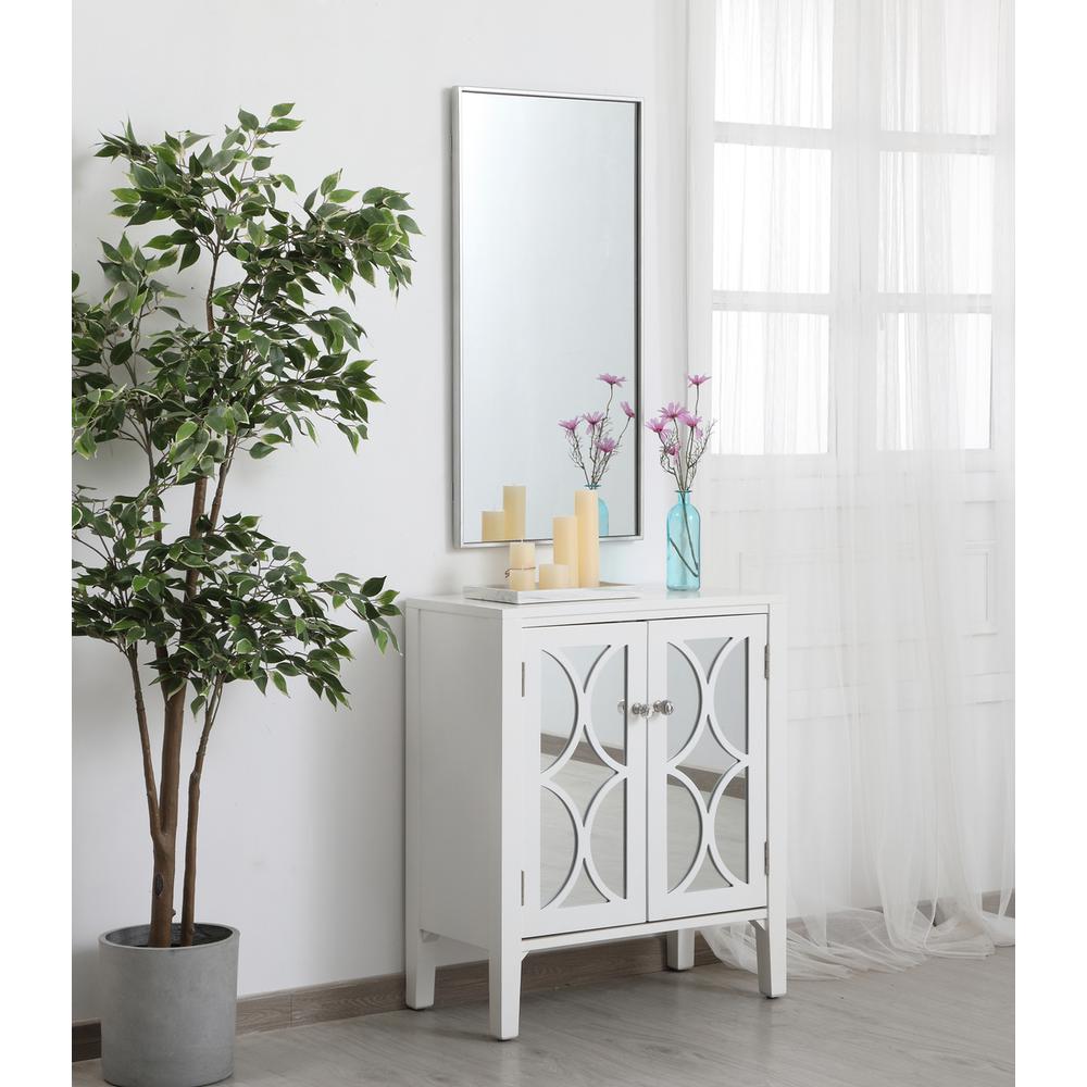 Metal frame rectangle mirror 18 inch in silver