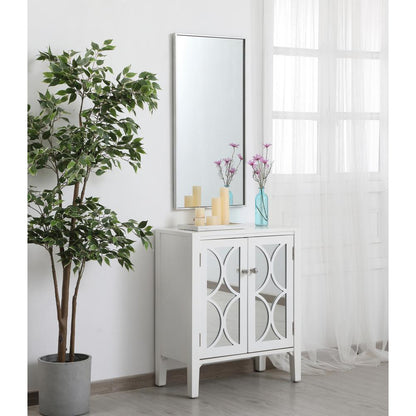 Metal frame rectangle mirror 18 inch in silver