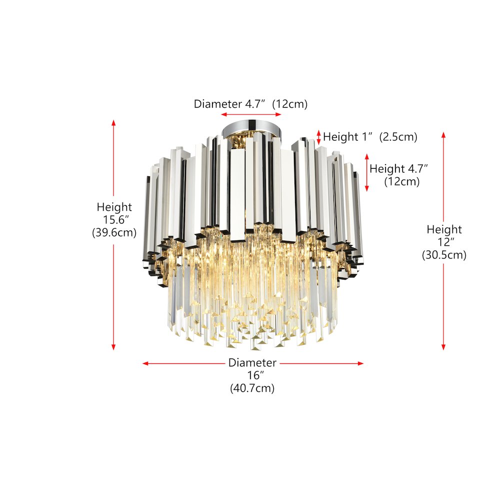 Willow 16 Inch Flush Mount In Chrome