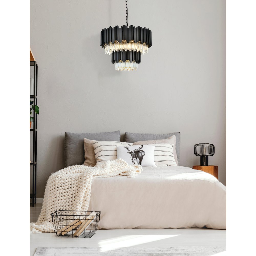 Willow 24 Inch Chandelier In Black