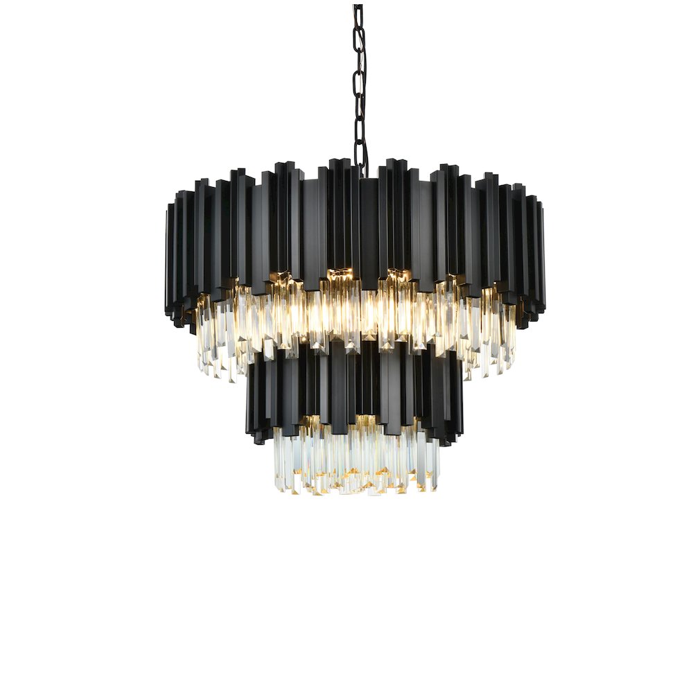 Willow 24 Inch Chandelier In Black