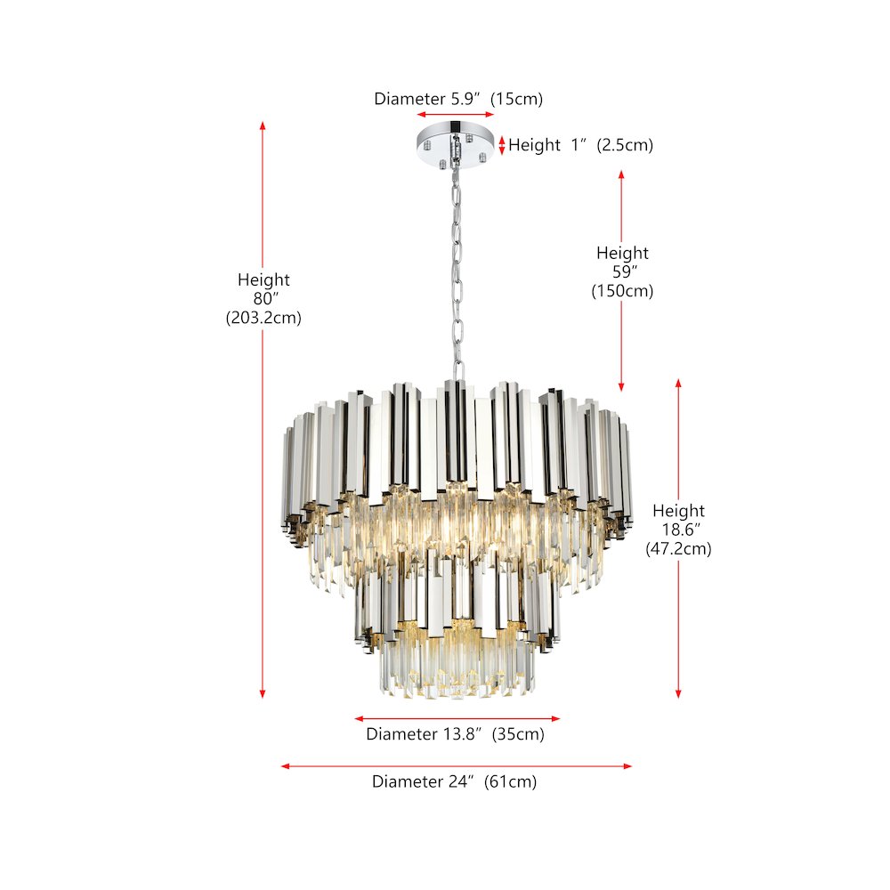 Willow 24 Inch Chandelier In Chrome
