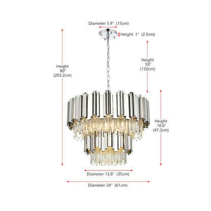 Willow 24 Inch Chandelier In Chrome