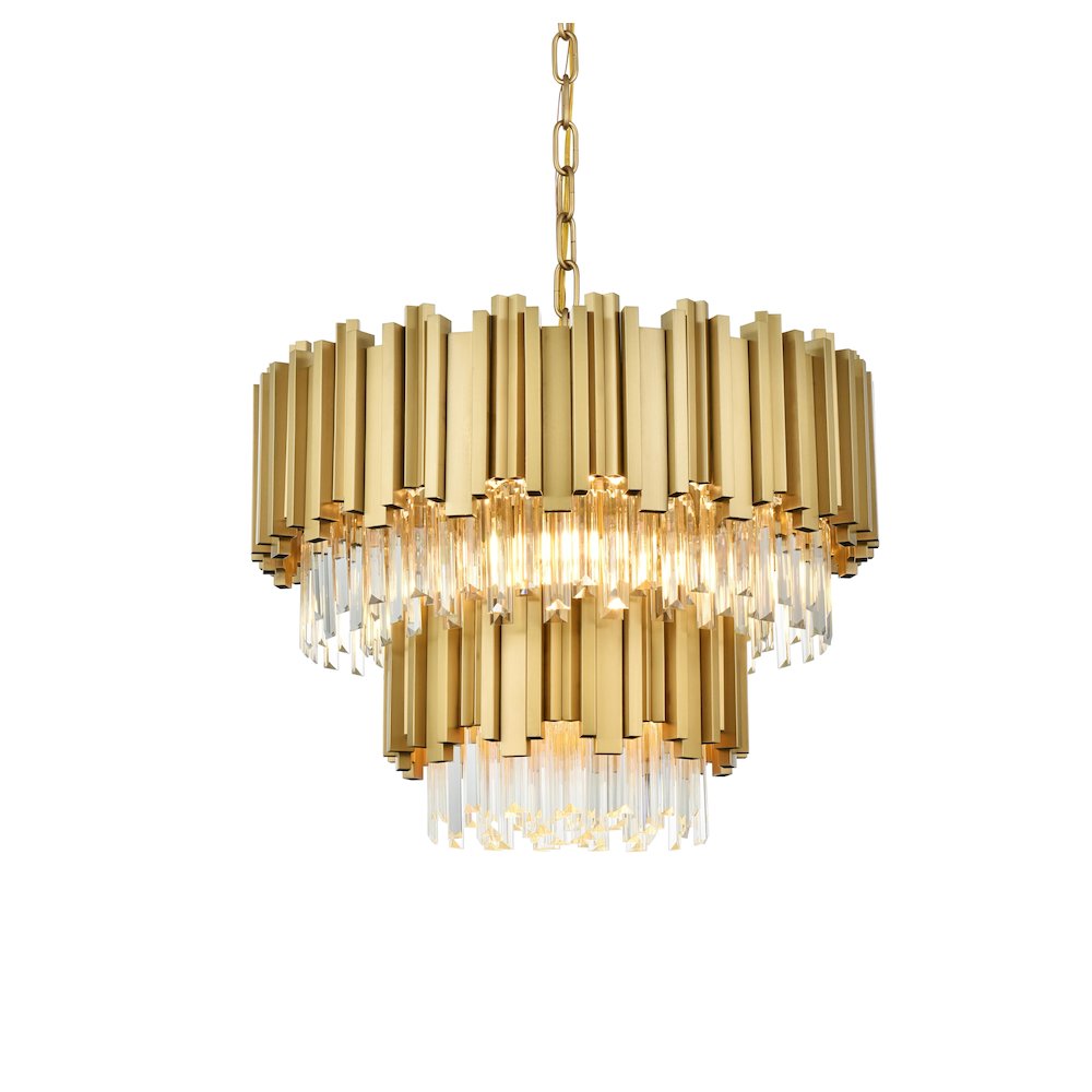 Willow 24 Inch Chandelier In Satin Gold