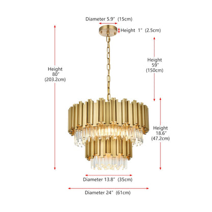 Willow 24 Inch Chandelier In Satin Gold
