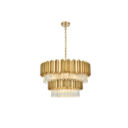 Willow 32 Inch Chandelier In Satin Gold