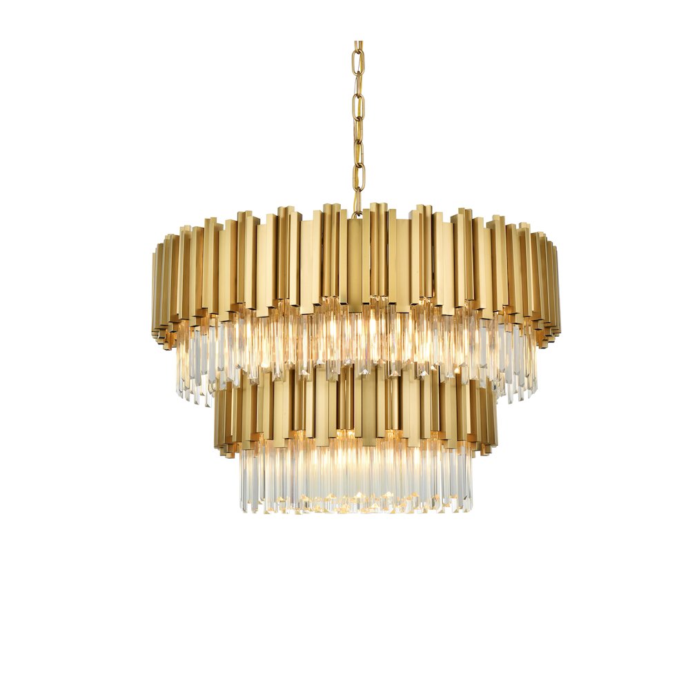 Willow 32 Inch Chandelier In Satin Gold