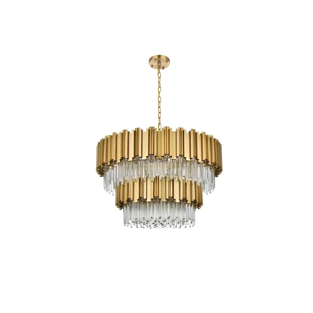 Willow 32 Inch Chandelier In Satin Gold