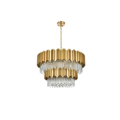 Willow 32 Inch Chandelier In Satin Gold