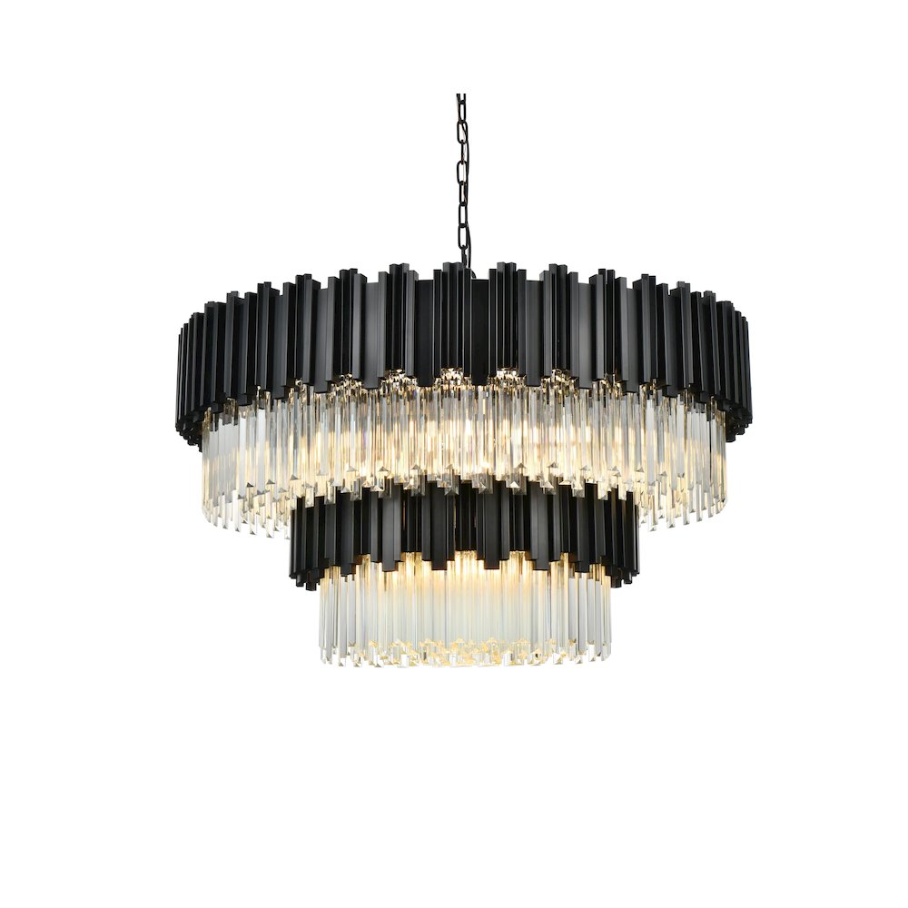 Willow 40 Inch Chandelier In Black