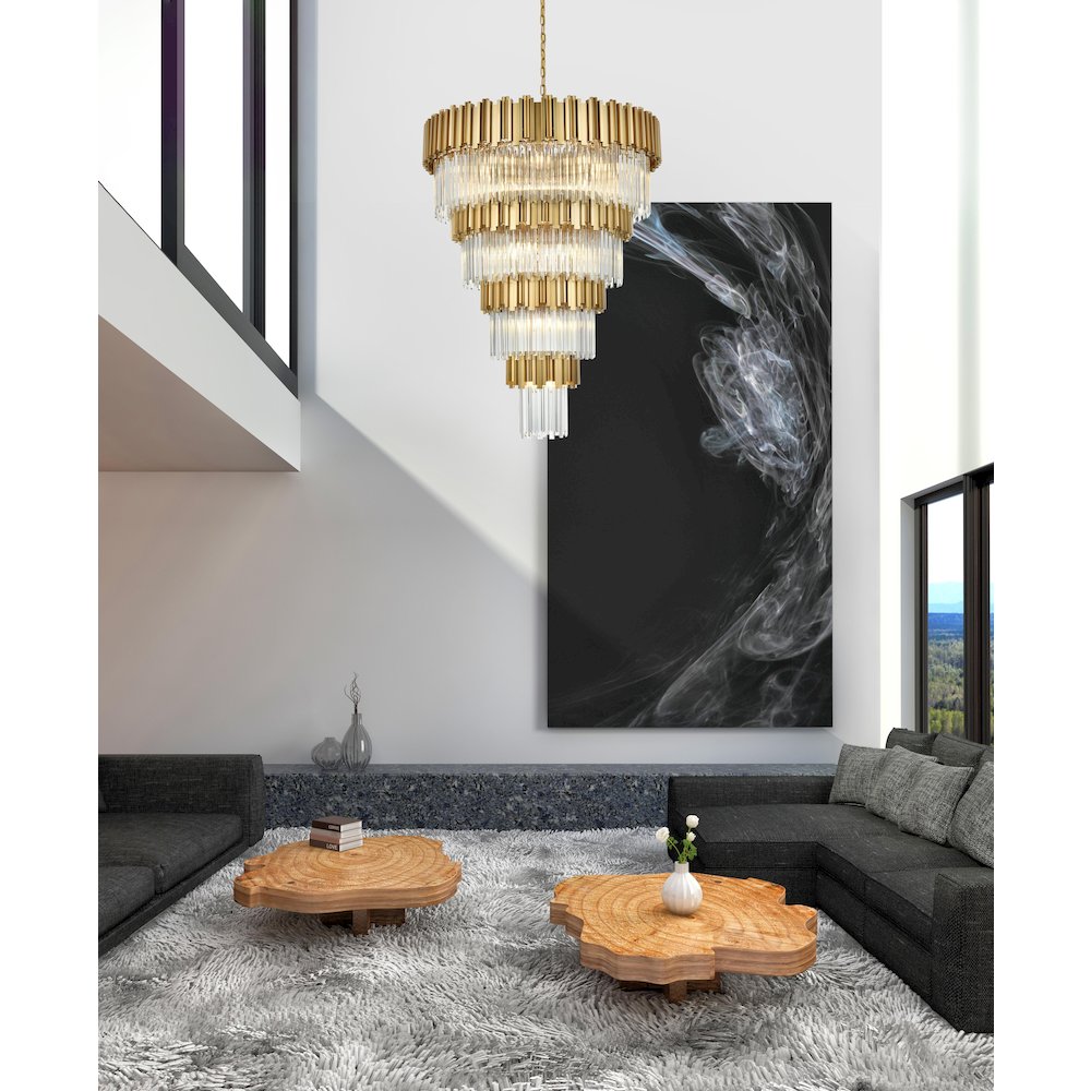 Willow 40 Inch Chandelier In Satin Gold