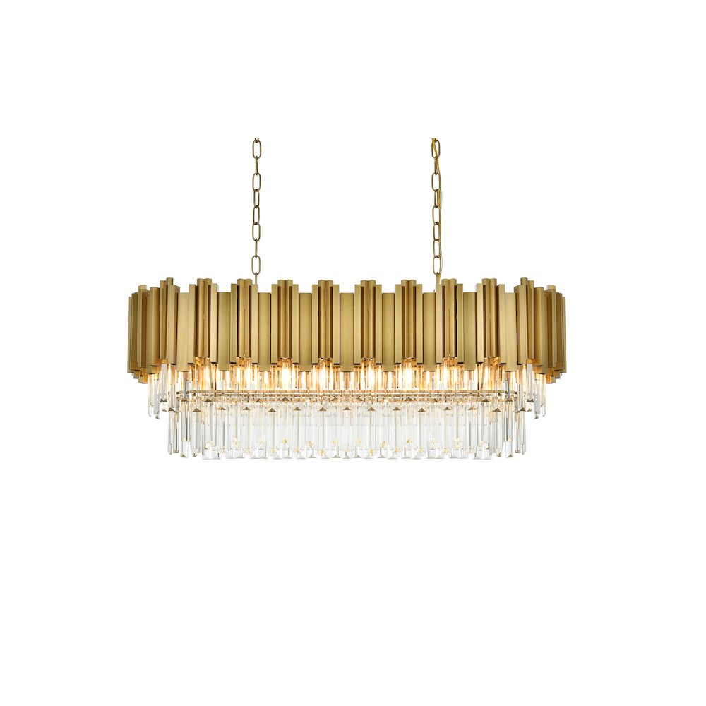 Willow 36 Inch Rectangular Chandelier In Satin Gold