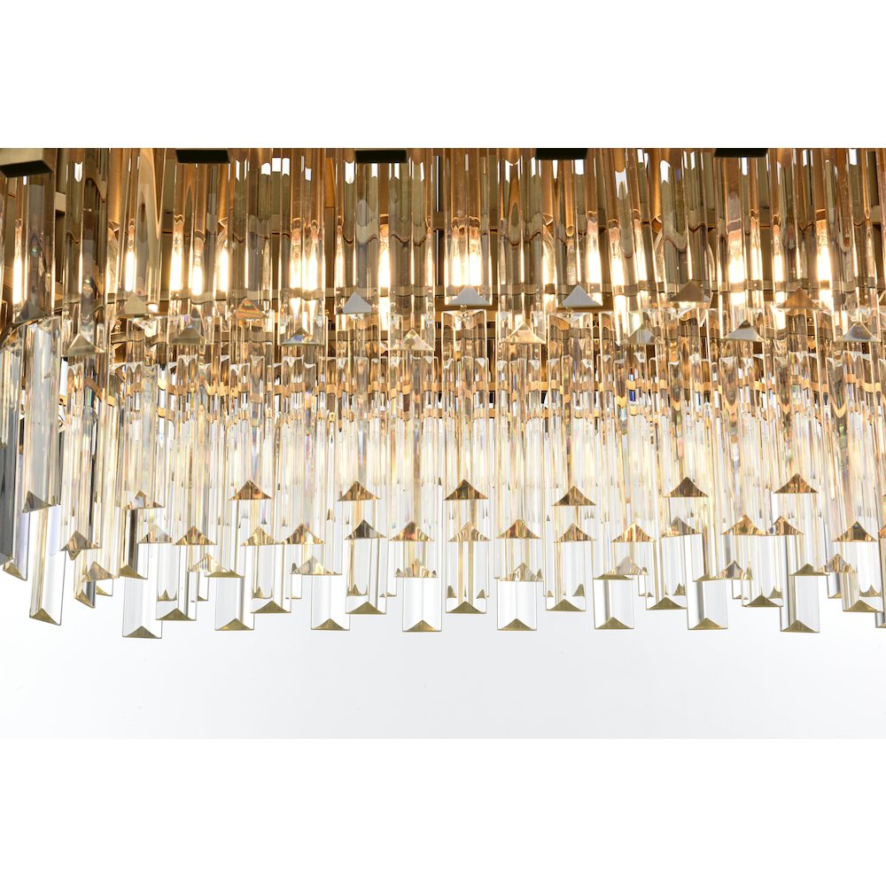Willow 36 Inch Rectangular Chandelier In Satin Gold