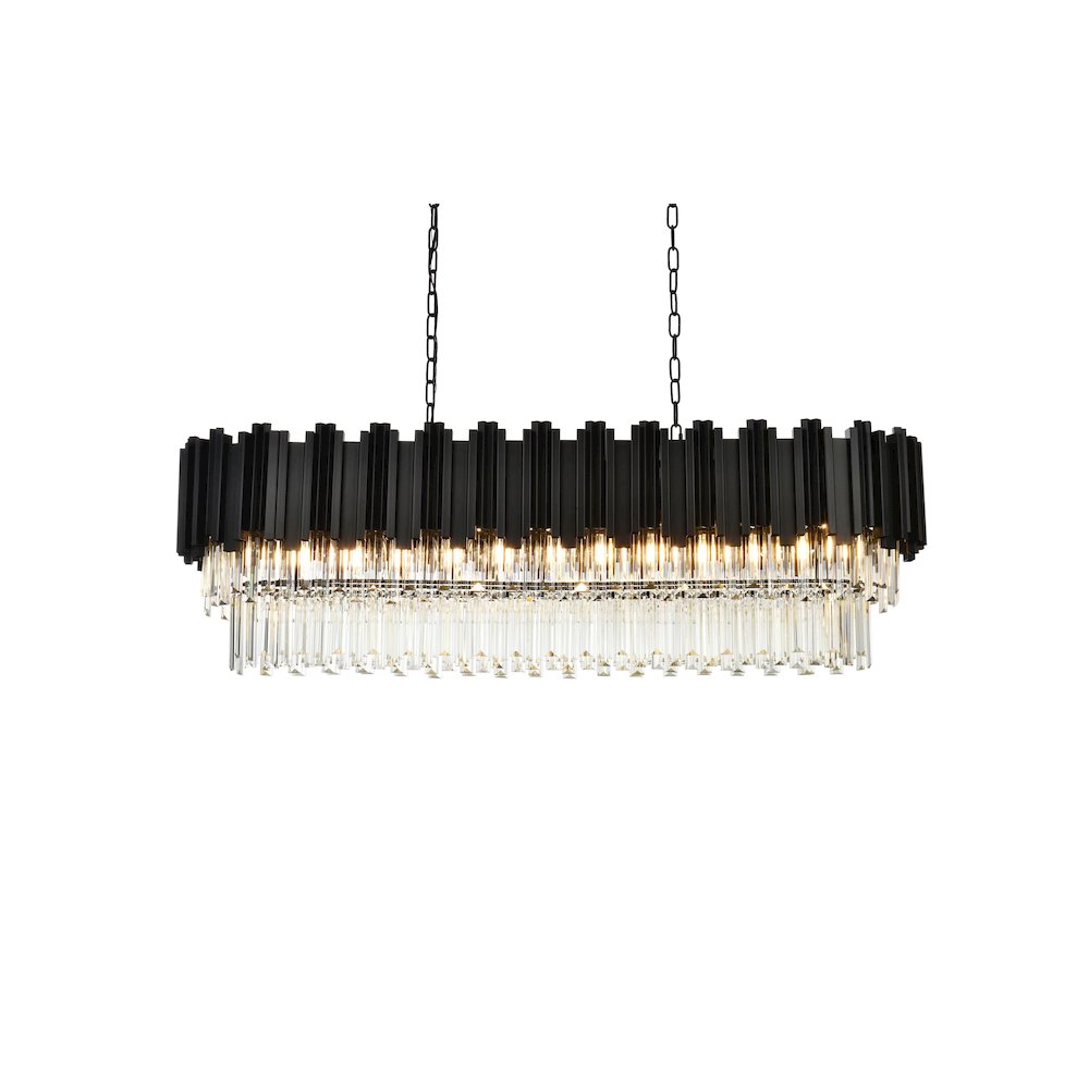 Willow 47 Inch Rectangular Chandelier In Black