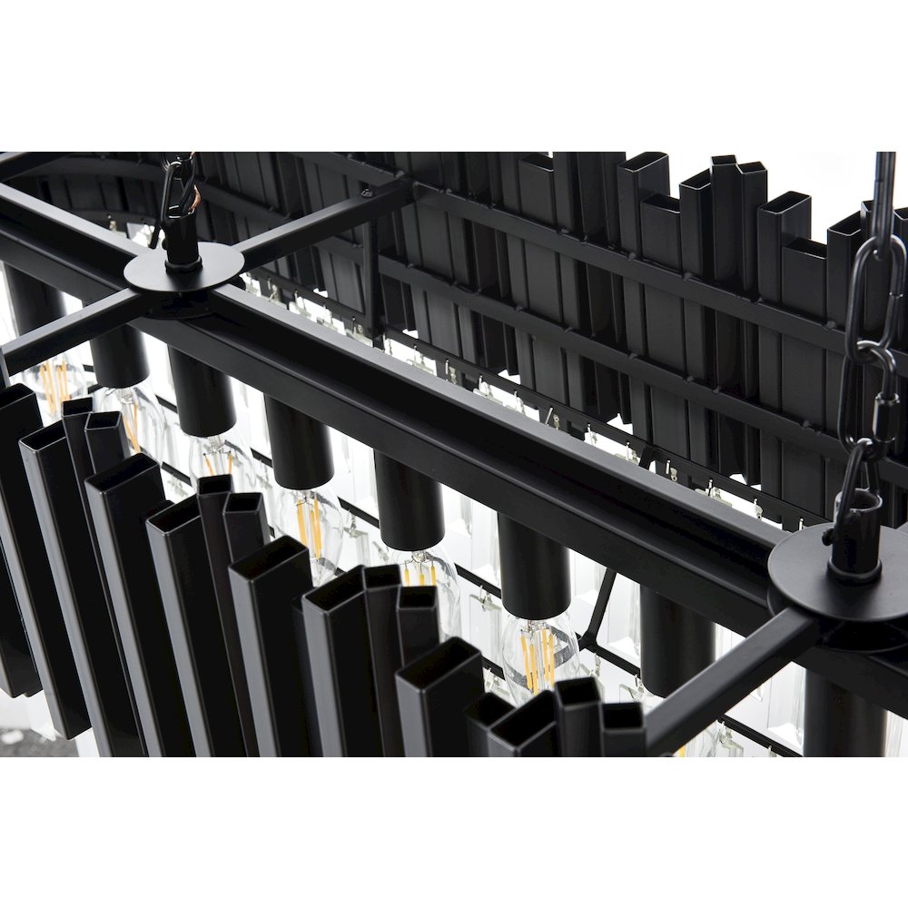 Willow 47 Inch Rectangular Chandelier In Black