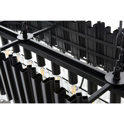 Willow 47 Inch Rectangular Chandelier In Black