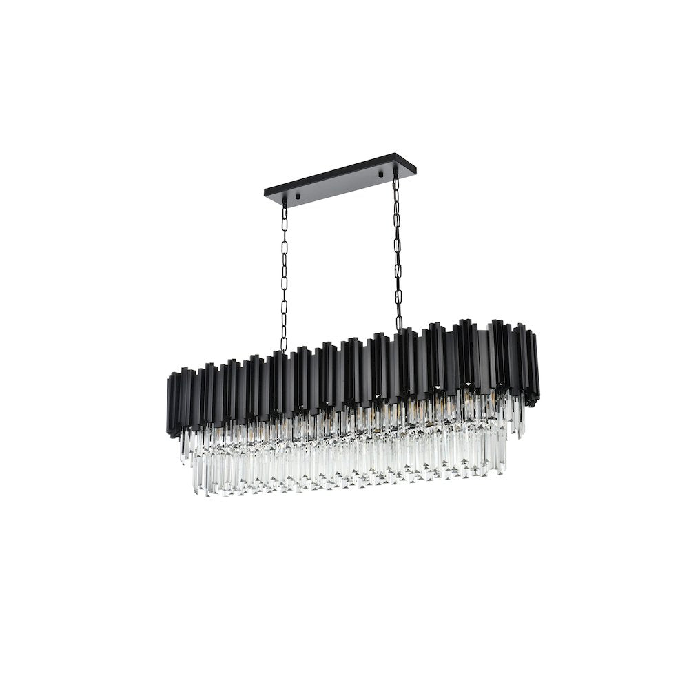 Willow 47 Inch Rectangular Chandelier In Black