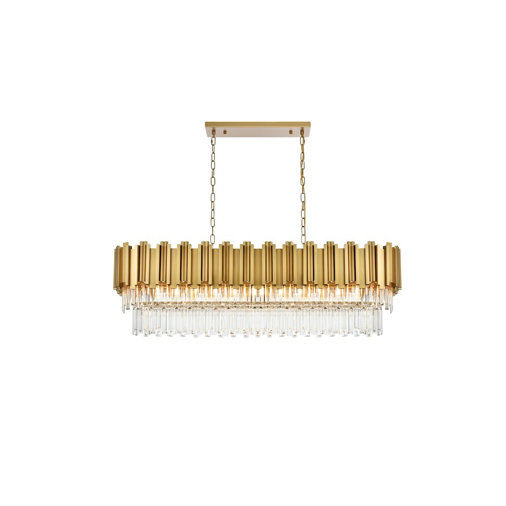 Willow 47 Inch Rectangular Chandelier In Satin Gold