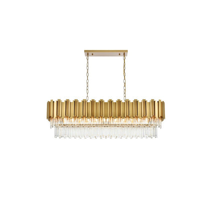 Willow 47 Inch Rectangular Chandelier In Satin Gold