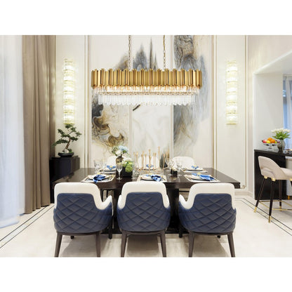 Willow 47 Inch Rectangular Chandelier In Satin Gold