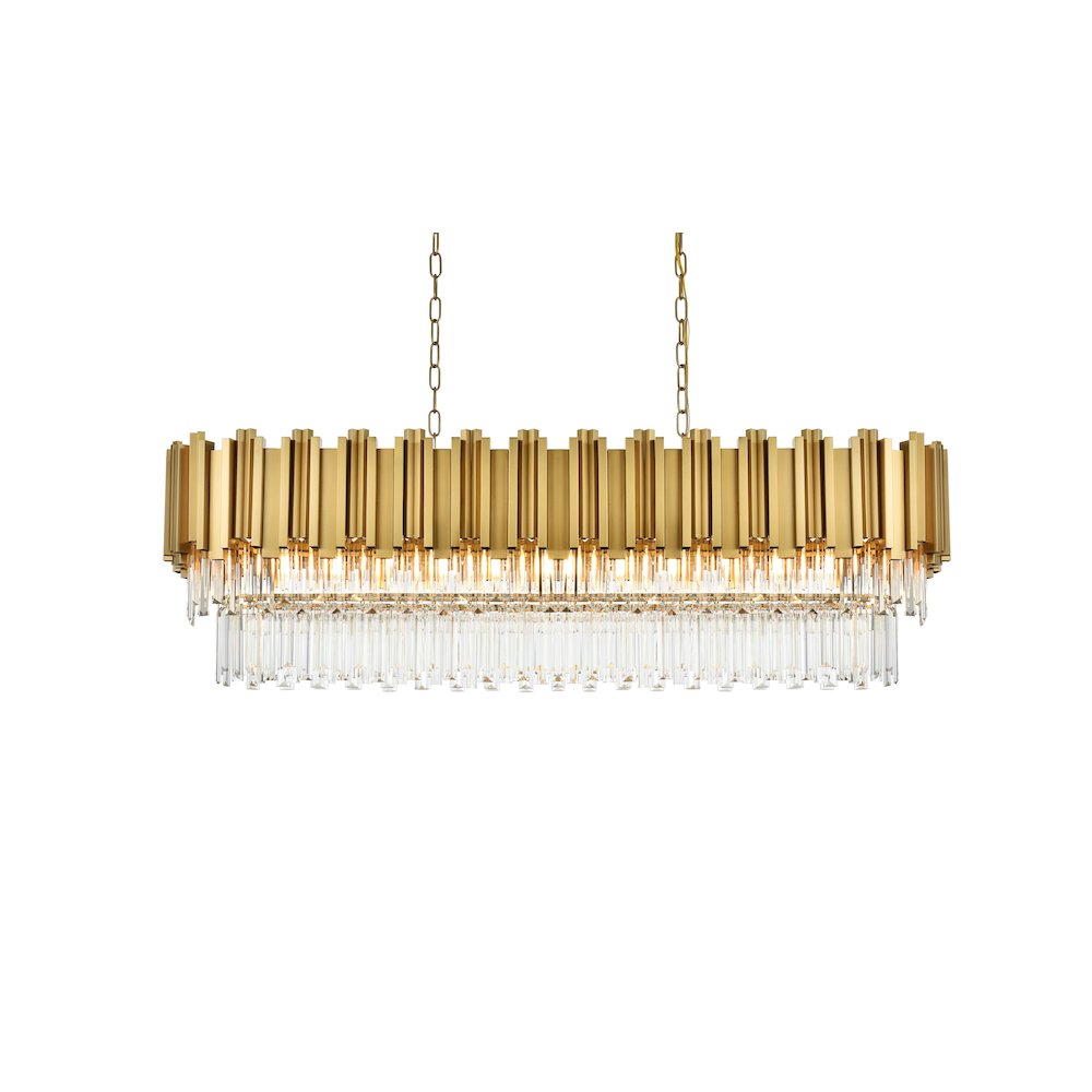 Willow 47 Inch Rectangular Chandelier In Satin Gold