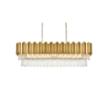 Willow 47 Inch Rectangular Chandelier In Satin Gold