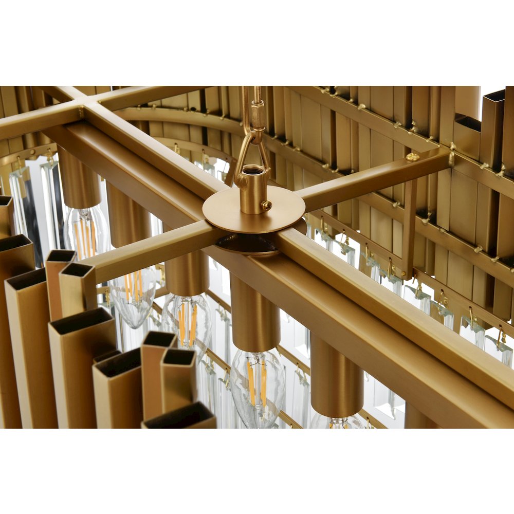 Willow 47 Inch Rectangular Chandelier In Satin Gold