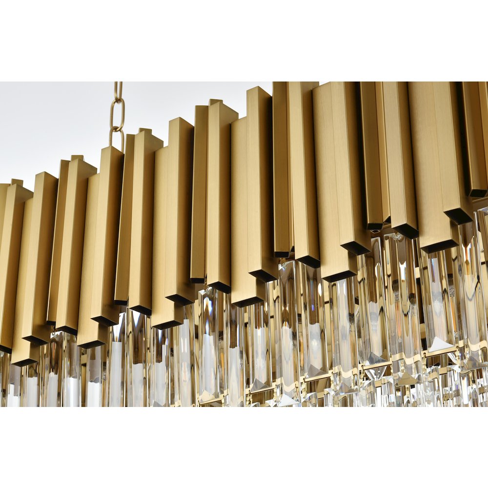 Willow 47 Inch Rectangular Chandelier In Satin Gold