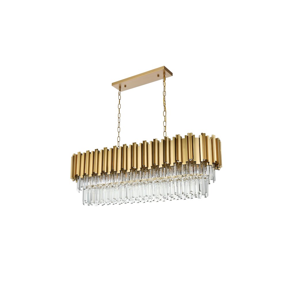 Willow 47 Inch Rectangular Chandelier In Satin Gold
