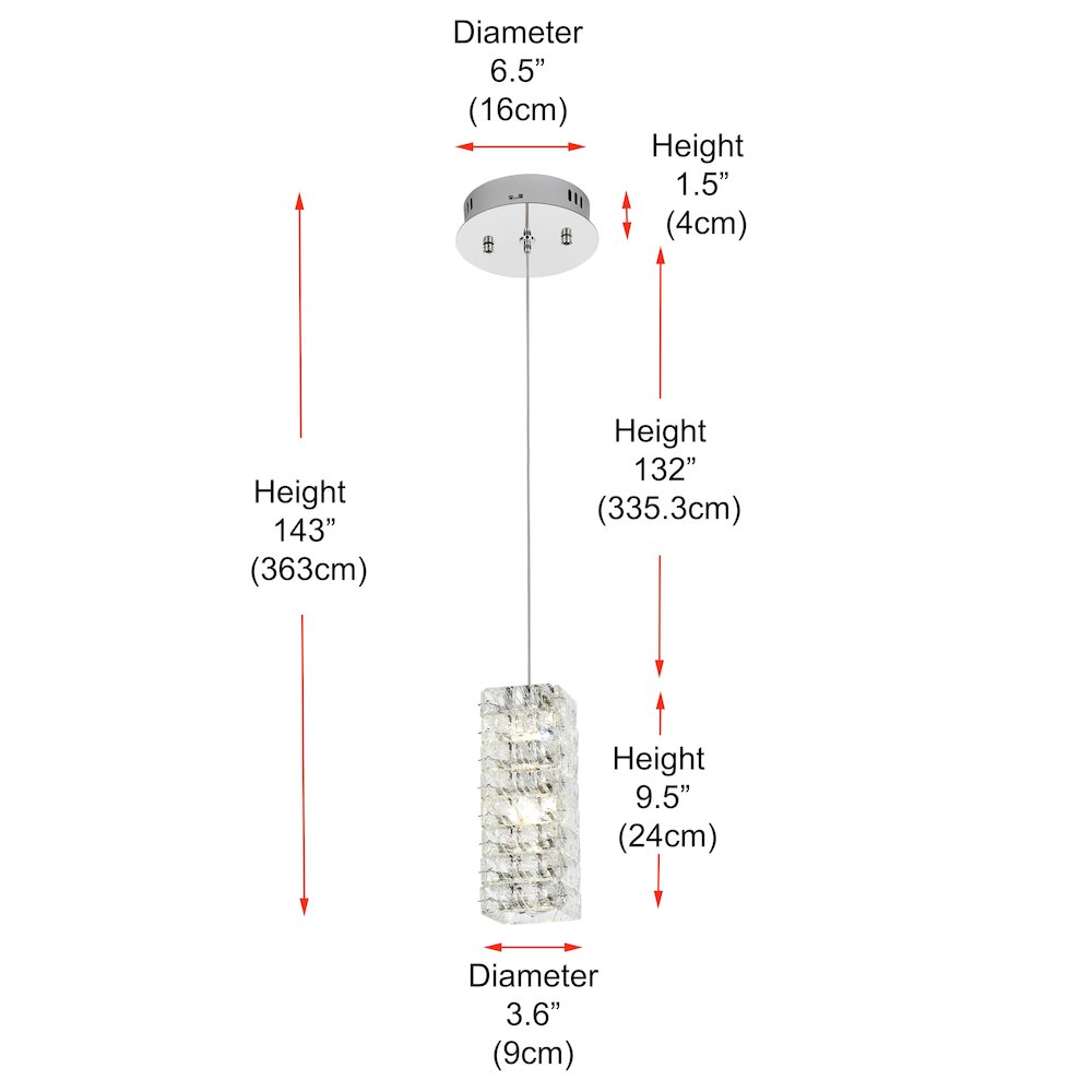 Aston 6.5 inch LED Pendant in Chrome