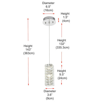 Aston 6.5 inch LED Pendant in Chrome