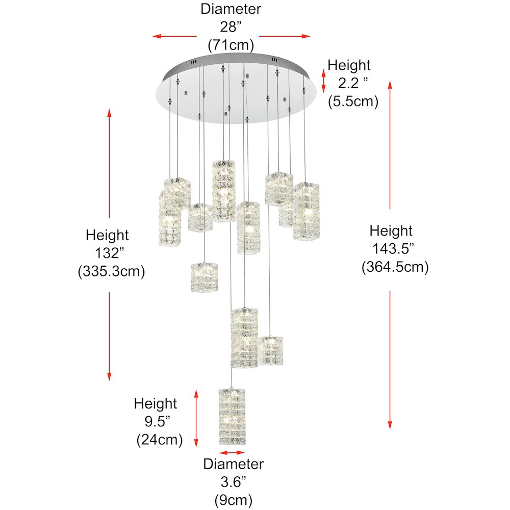 Aston 28 inch LED Pendant in Chrome