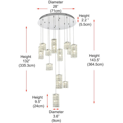 Aston 28 inch LED Pendant in Chrome