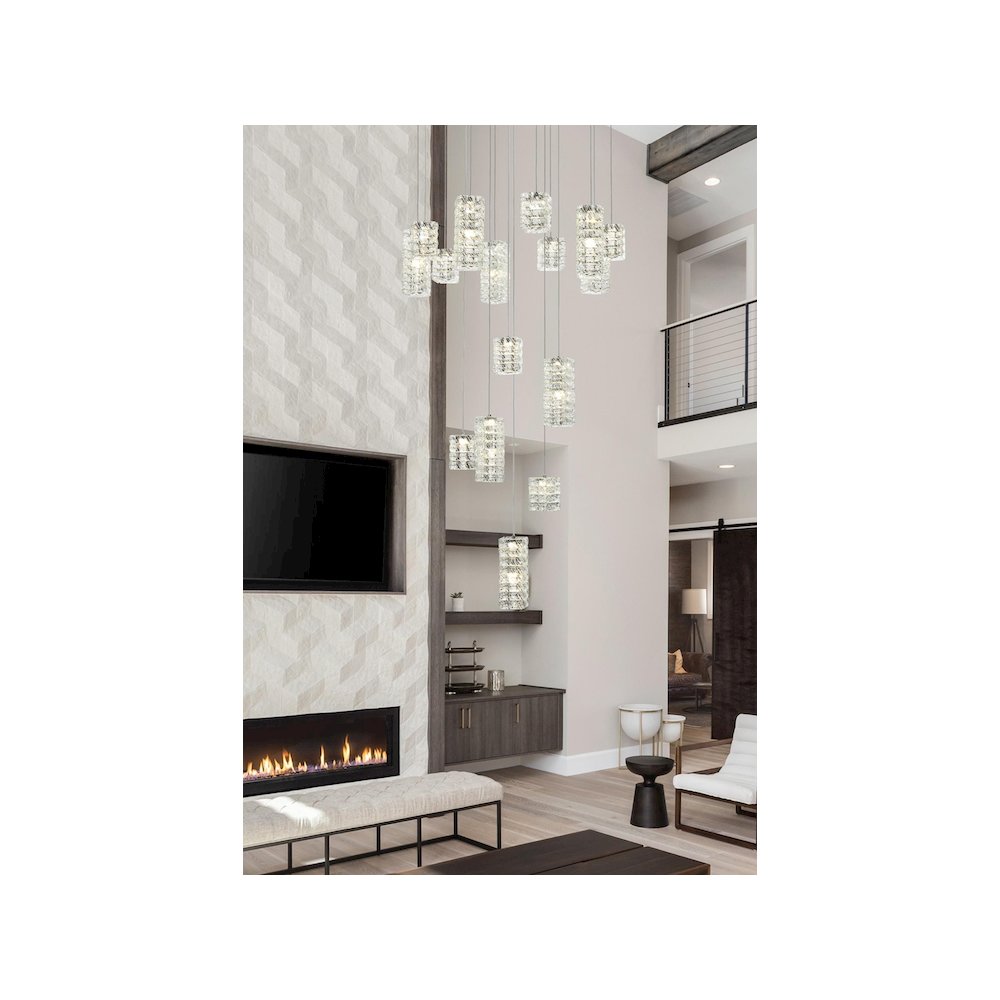 Aston 32 inch LED Pendant in Chrome