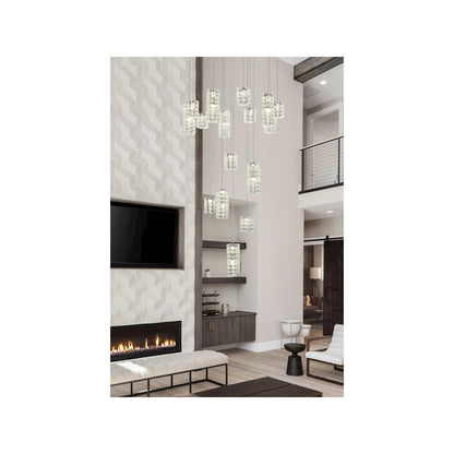 Aston 32 inch LED Pendant in Chrome