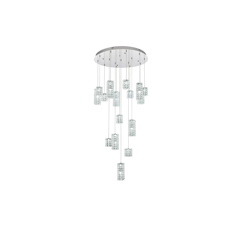 Aston 32 inch LED Pendant in Chrome