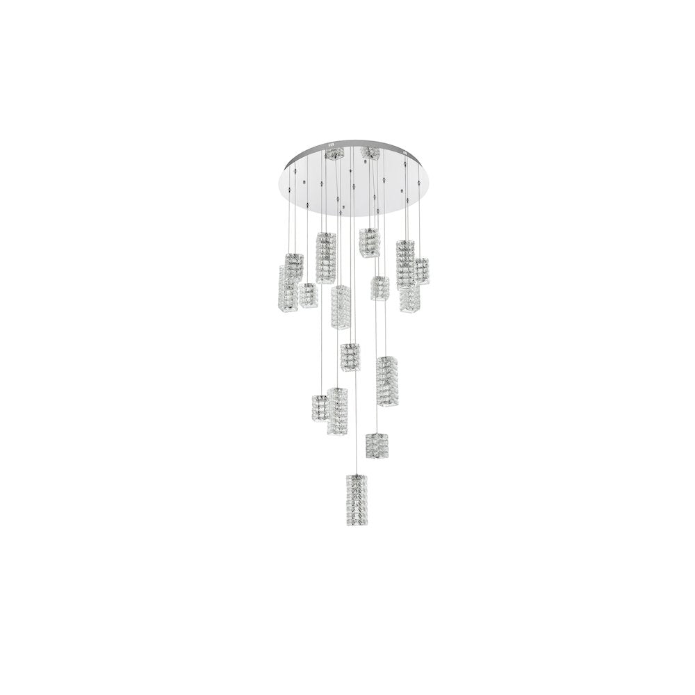 Aston 32 inch LED Pendant in Chrome