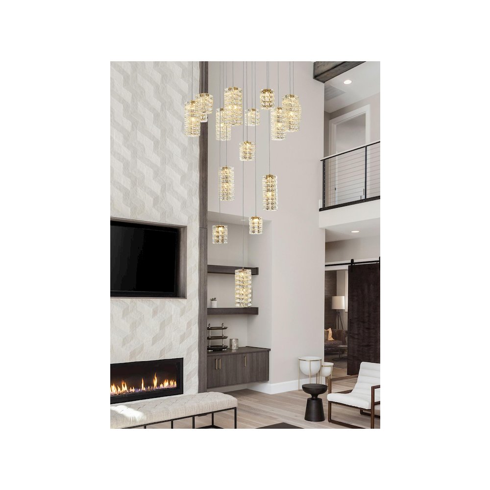 Aston 32 inch LED Pendant in Satin Gold