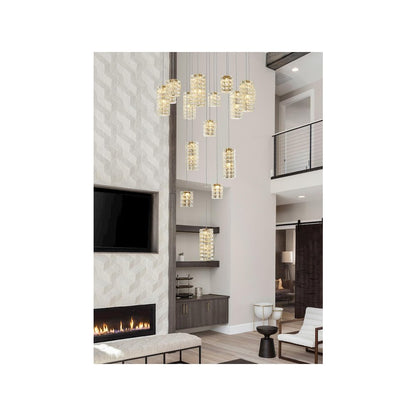 Aston 32 inch LED Pendant in Satin Gold