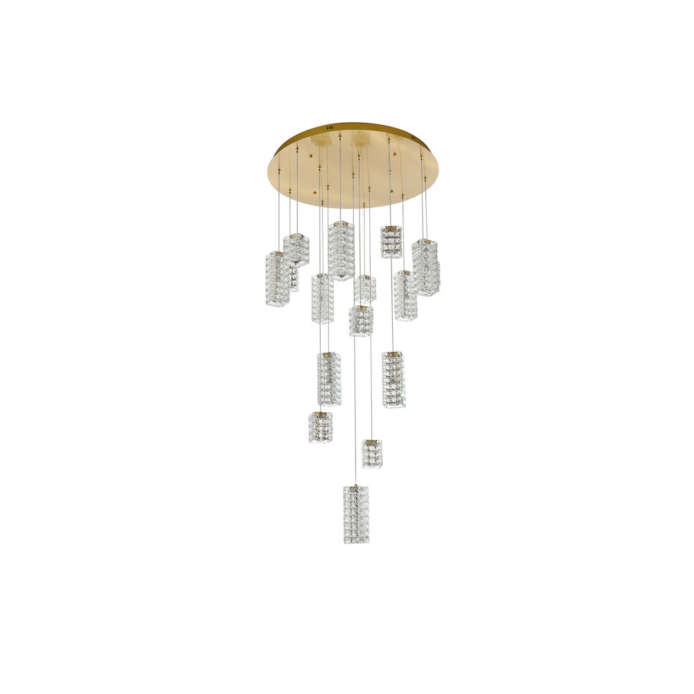 Aston 32 inch LED Pendant in Satin Gold