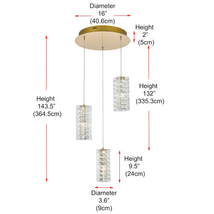 Aston 16 inch LED Pendant in Satin Gold
