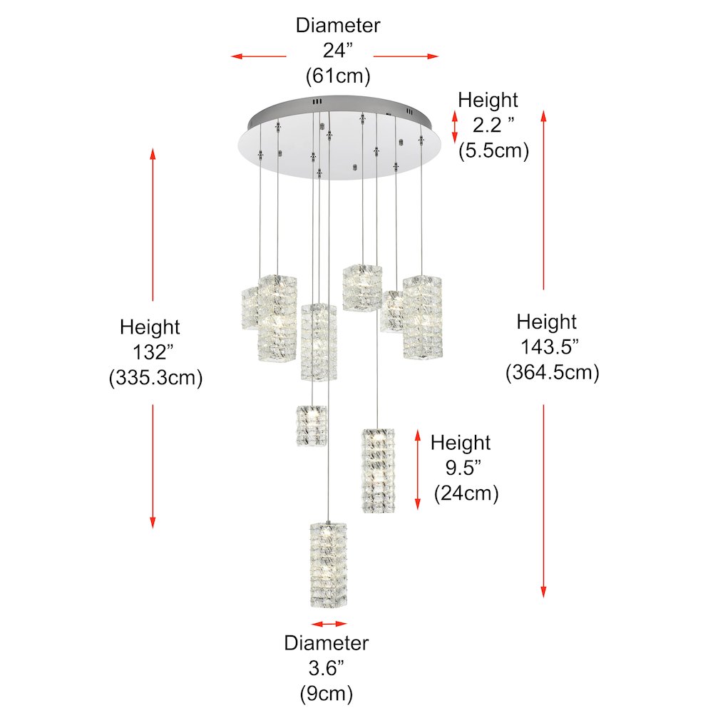Aston 24 inch LED Pendant in Chrome