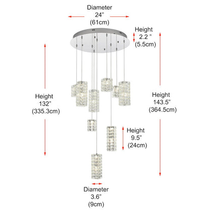 Aston 24 inch LED Pendant in Chrome