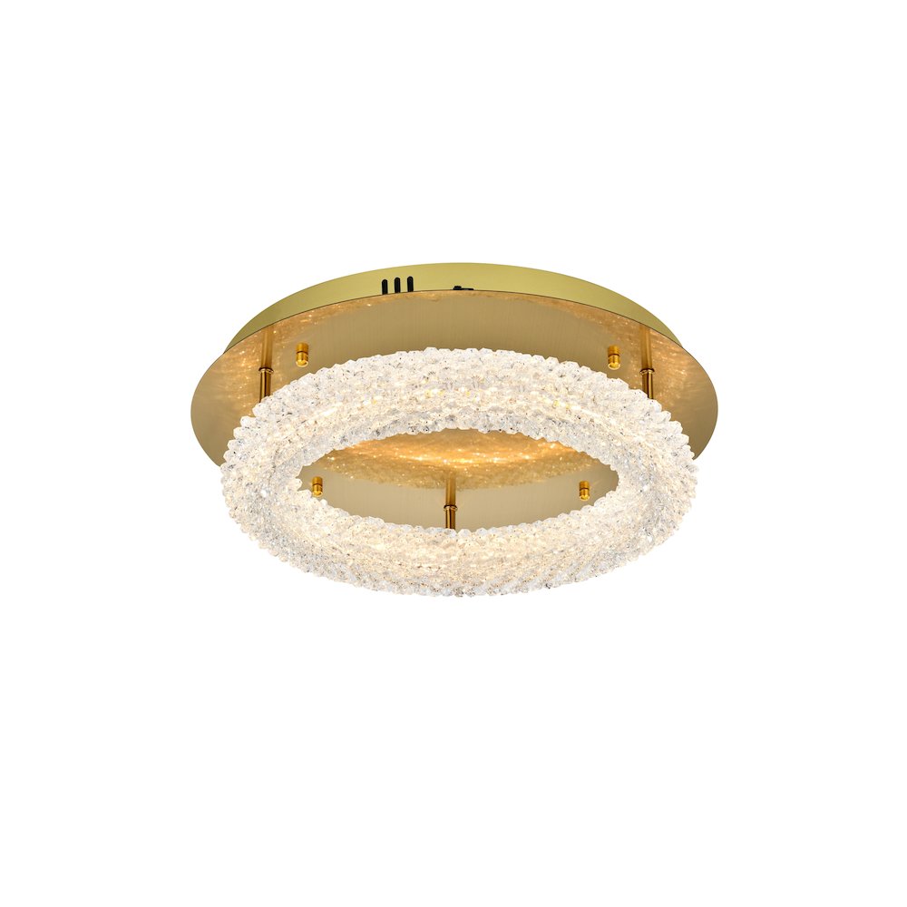 Bowen 18 inch Adjustable LED Flush Mount in Satin Gold